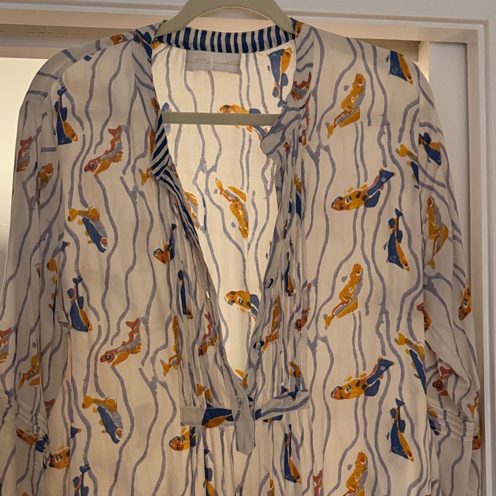 Natalie Martin rayon caftan maxi dress small